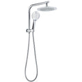 9" Round Twin Shower Head 3 Modes Handheld with Gooseneck Wall Arm 2 in 1 Combo - Chrome
