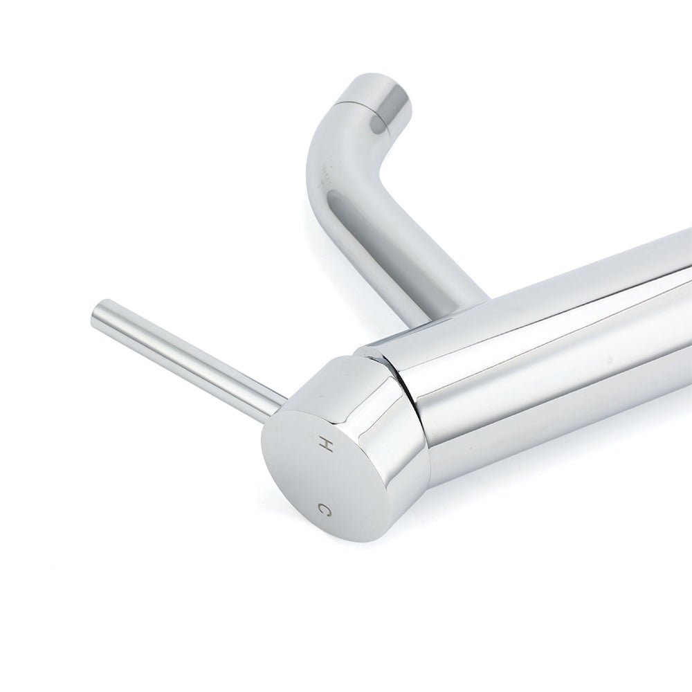 WELS Round Curve Kitchen Laundry Short Basin Mixer Vanity Sink Faucet Tap Chrome - Furniture > Bathroom > Shower Heads & Screens - Rivercity House & Home Co. (ABN 18 642 972 209) - Affordable Modern Furniture Australia