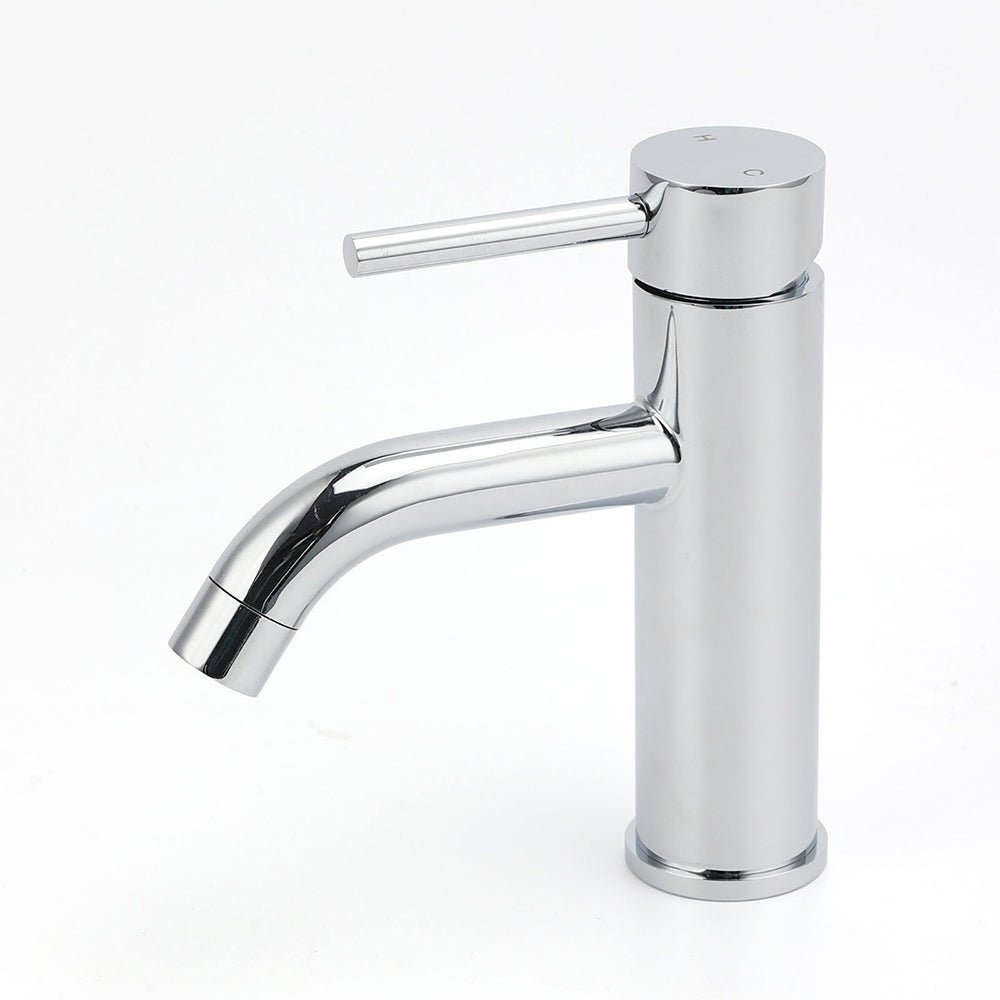 WELS Round Curve Kitchen Laundry Short Basin Mixer Vanity Sink Faucet Tap Chrome - Furniture > Bathroom > Shower Heads & Screens - Rivercity House & Home Co. (ABN 18 642 972 209) - Affordable Modern Furniture Australia