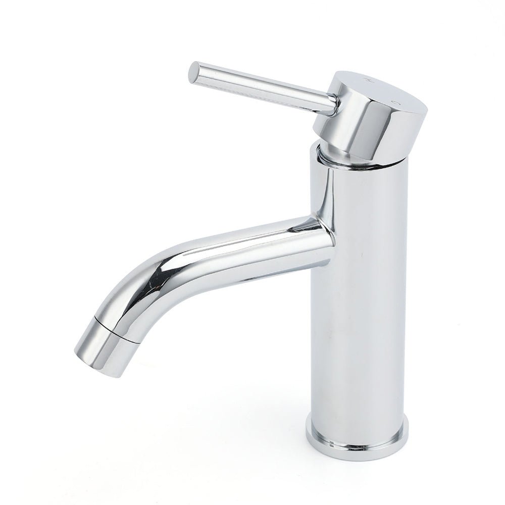 WELS Round Curve Kitchen Laundry Short Basin Mixer Vanity Sink Faucet Tap Chrome - Furniture > Bathroom > Shower Heads & Screens - Rivercity House & Home Co. (ABN 18 642 972 209) - Affordable Modern Furniture Australia