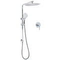 12" Round Rainfall Handheld Shower Head with Sliding Rail and 2in1 Mixer Set - Chrome