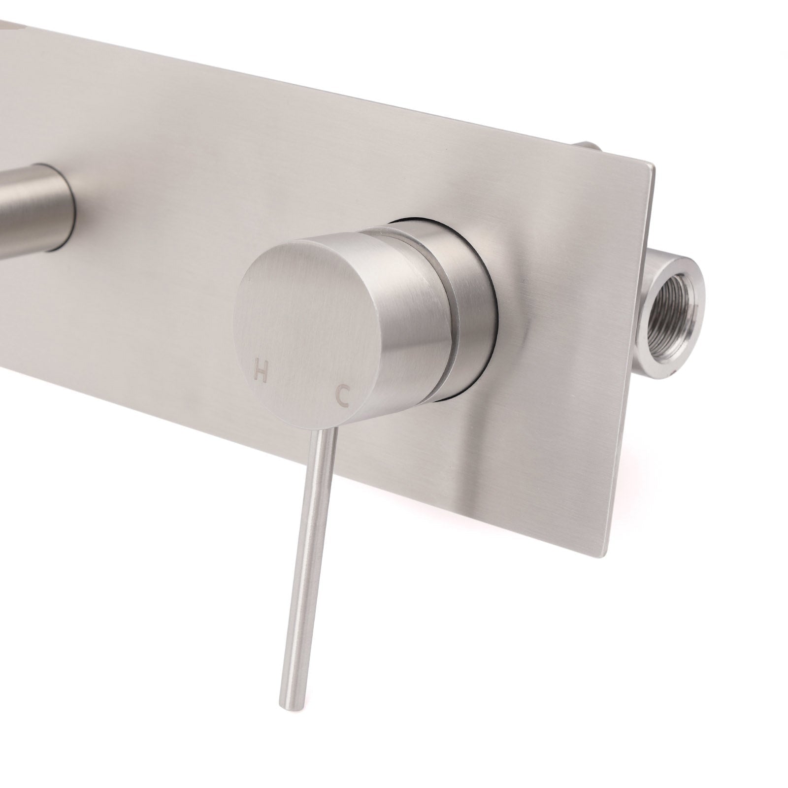 WELS Round Wall Mounted Basin Vanity Mixer Bath Tub Faucet Spout Brushed Nickel - Furniture > Bathroom > Shower Heads & Screens - Rivercity House & Home Co. (ABN 18 642 972 209) - Affordable Modern Furniture Australia