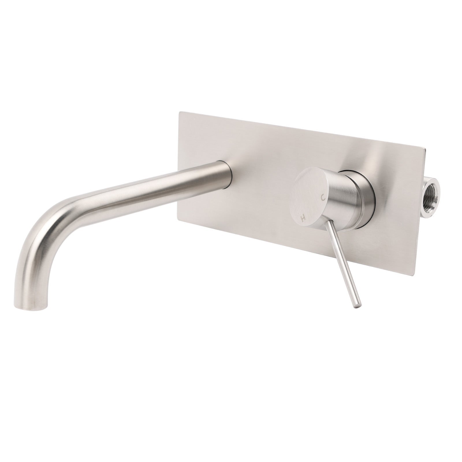 WELS Round Wall Mounted Basin Vanity Mixer Bath Tub Faucet Spout Brushed Nickel - Furniture > Bathroom > Shower Heads & Screens - Rivercity House & Home Co. (ABN 18 642 972 209) - Affordable Modern Furniture Australia