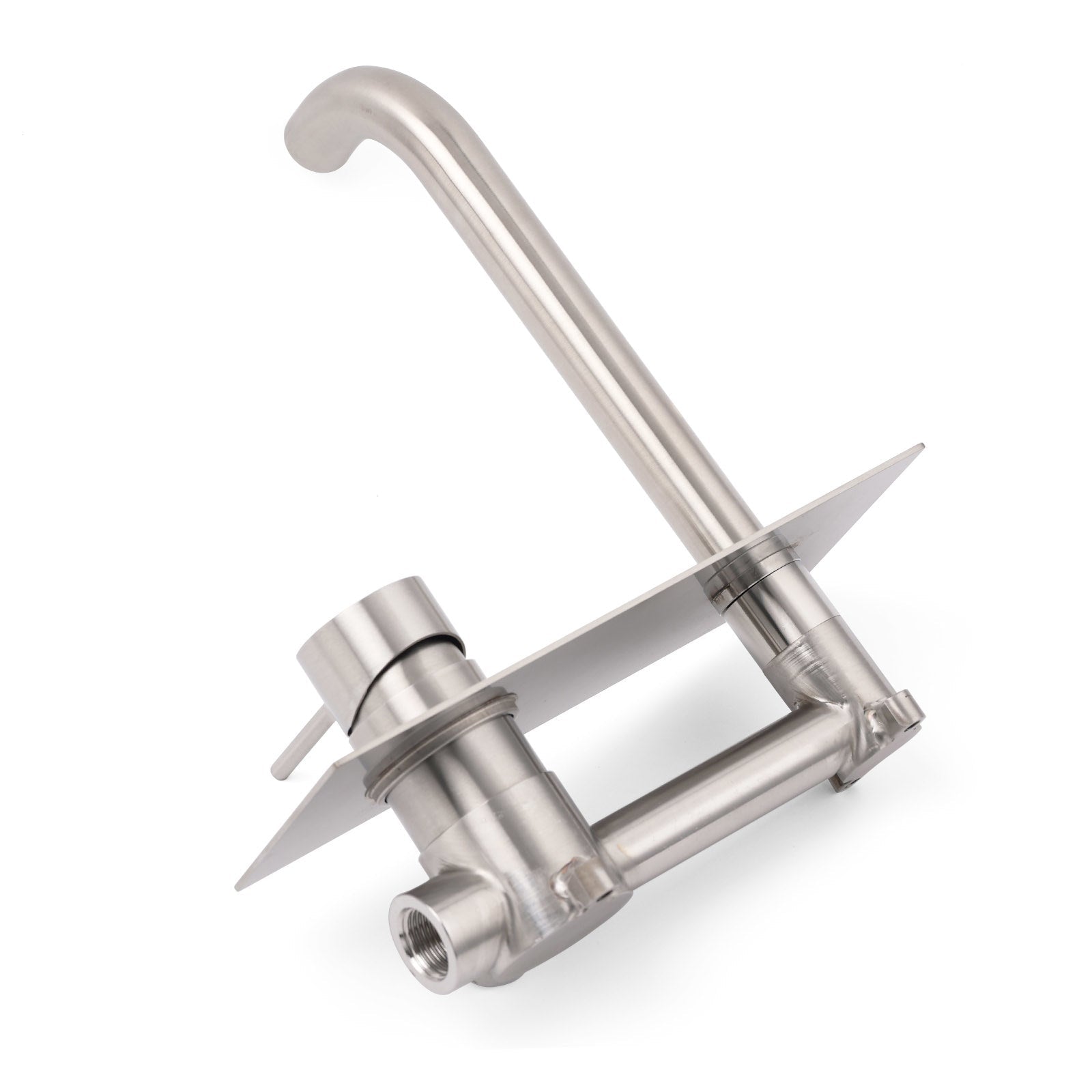 WELS Round Wall Mounted Basin Vanity Mixer Bath Tub Faucet Spout Brushed Nickel - Furniture > Bathroom > Shower Heads & Screens - Rivercity House & Home Co. (ABN 18 642 972 209) - Affordable Modern Furniture Australia