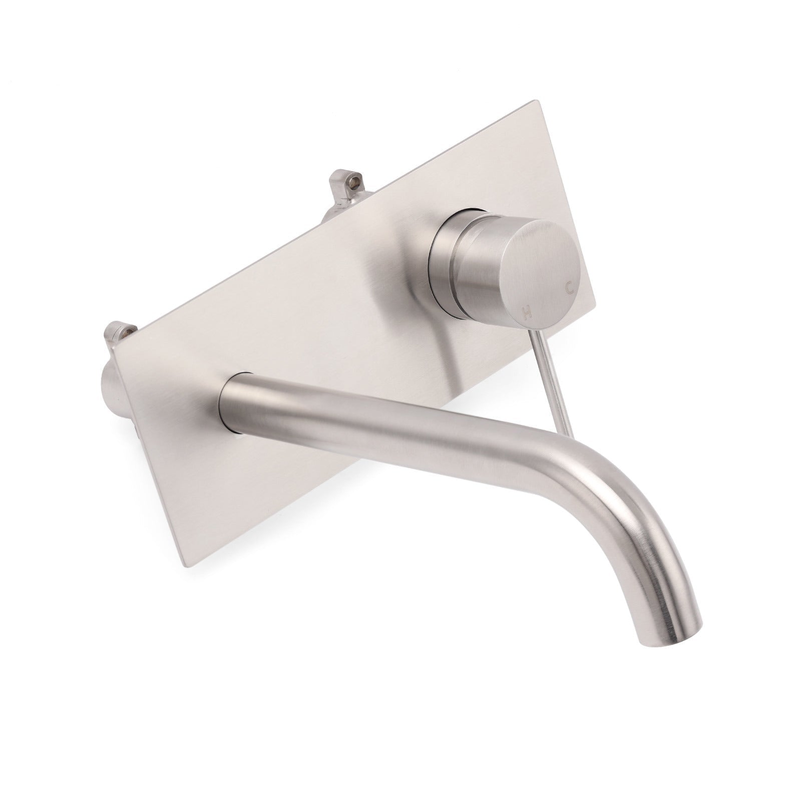 WELS Round Wall Mounted Basin Vanity Mixer Bath Tub Faucet Spout Brushed Nickel - Furniture > Bathroom > Shower Heads & Screens - Rivercity House & Home Co. (ABN 18 642 972 209) - Affordable Modern Furniture Australia