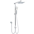Square 8" Rainfall & 3-Mode Handheld Shower Set with Sliding Rail & Wall Arm - Chrome