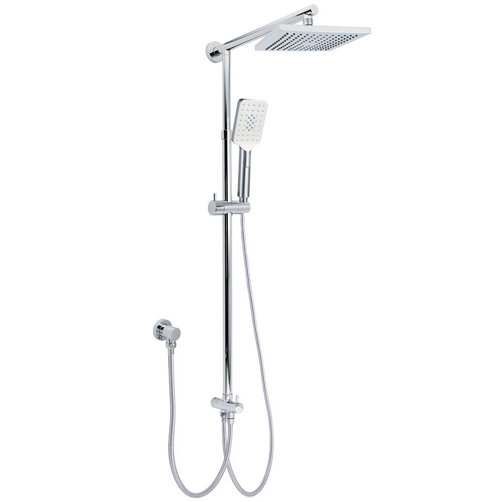 WELS Square Chrome Shower 8" Rainfall Head 3 Mode Handheld Sliding Rail Wall Arm Set - Furniture > Bathroom > Shower Heads & Screens - Rivercity House & Home Co. (ABN 18 642 972 209) - Affordable Modern Furniture Australia