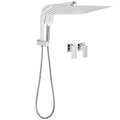 Square 16" Extra Large 2in1 Shower Head Set with 3 Mode Handheld, Diverter, Wall Arm & Taps - Chrome