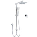 Square 8" Rainfall Shower Head with 3-Mode Handheld, Sliding Rail & Mixer - Chrome