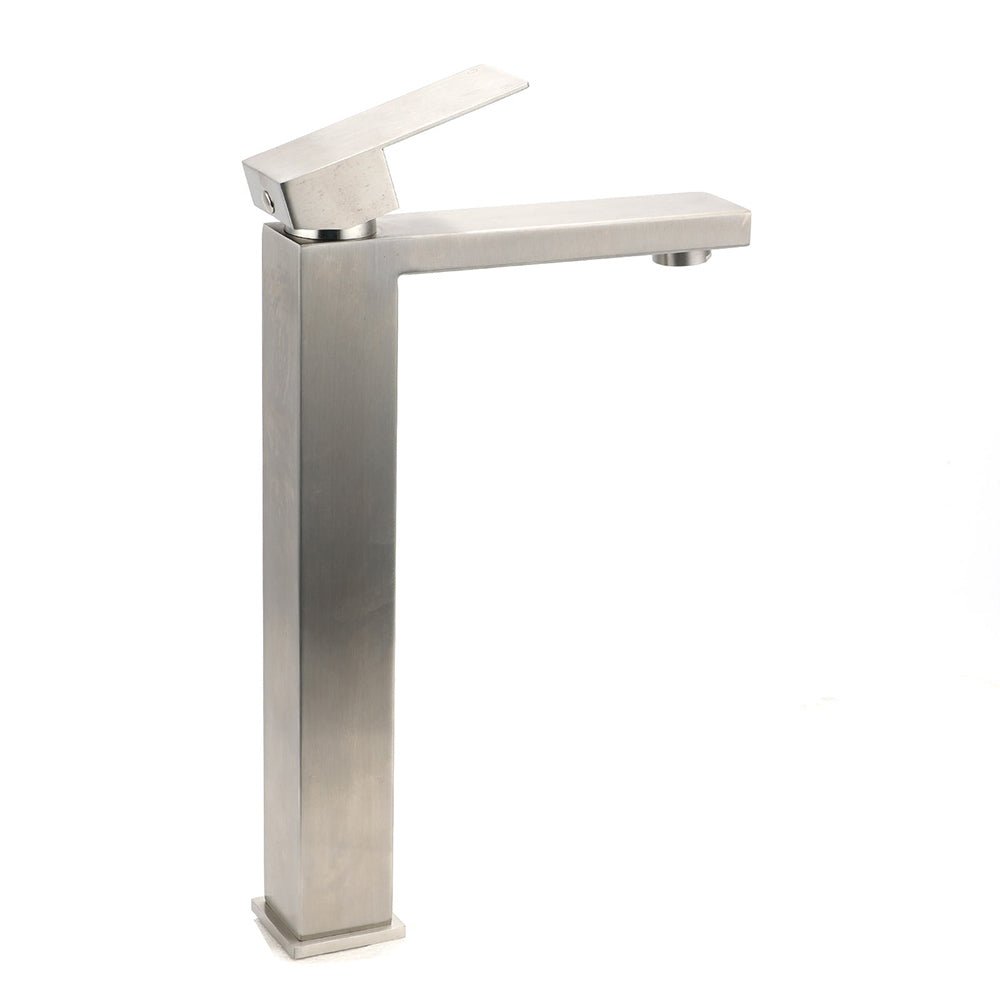 WELS Square Tall Basin Vessel Mixer Faucet Tap Kitchen Laundry Brushed Nickel - Furniture > Bathroom > Shower Heads & Screens - Rivercity House & Home Co. (ABN 18 642 972 209) - Affordable Modern Furniture Australia
