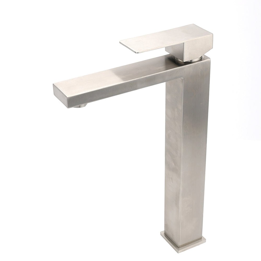 WELS Square Tall Basin Vessel Mixer Faucet Tap Kitchen Laundry Brushed Nickel - Furniture > Bathroom > Shower Heads & Screens - Rivercity House & Home Co. (ABN 18 642 972 209) - Affordable Modern Furniture Australia