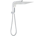 Square 16" Twin Shower Head Set with 3-Mode Handheld & Diverter Wall Arm - Chrome