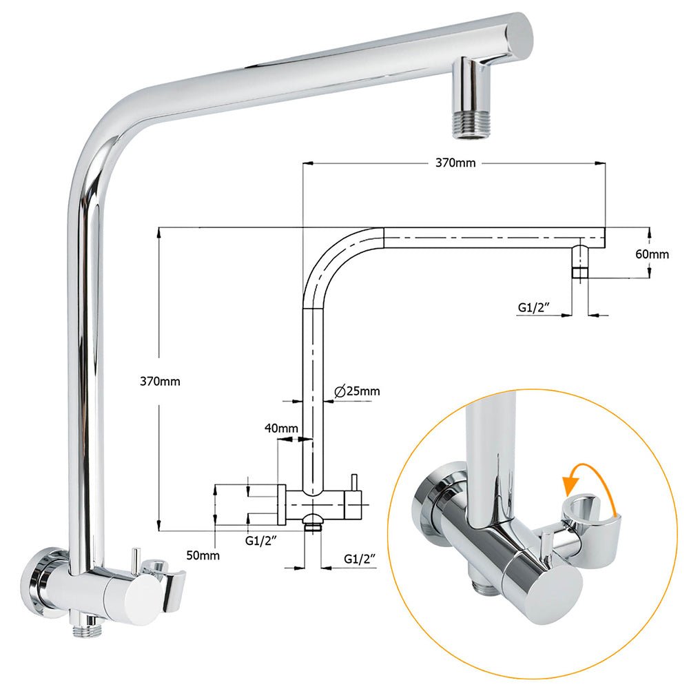WELS Twin Shower Set 8" Rain Head 3 Modes Handheld Switch Diverter Gooseneck Wall Arm - Furniture > Bathroom > Shower Heads & Screens - Rivercity House & Home Co. (ABN 18 642 972 209) - Affordable Modern Furniture Australia