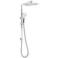 Twin 2-in-1 Shower Set 12" Large Round Rainfall Head 3-Mode Handheld Slide Rail - Chrome