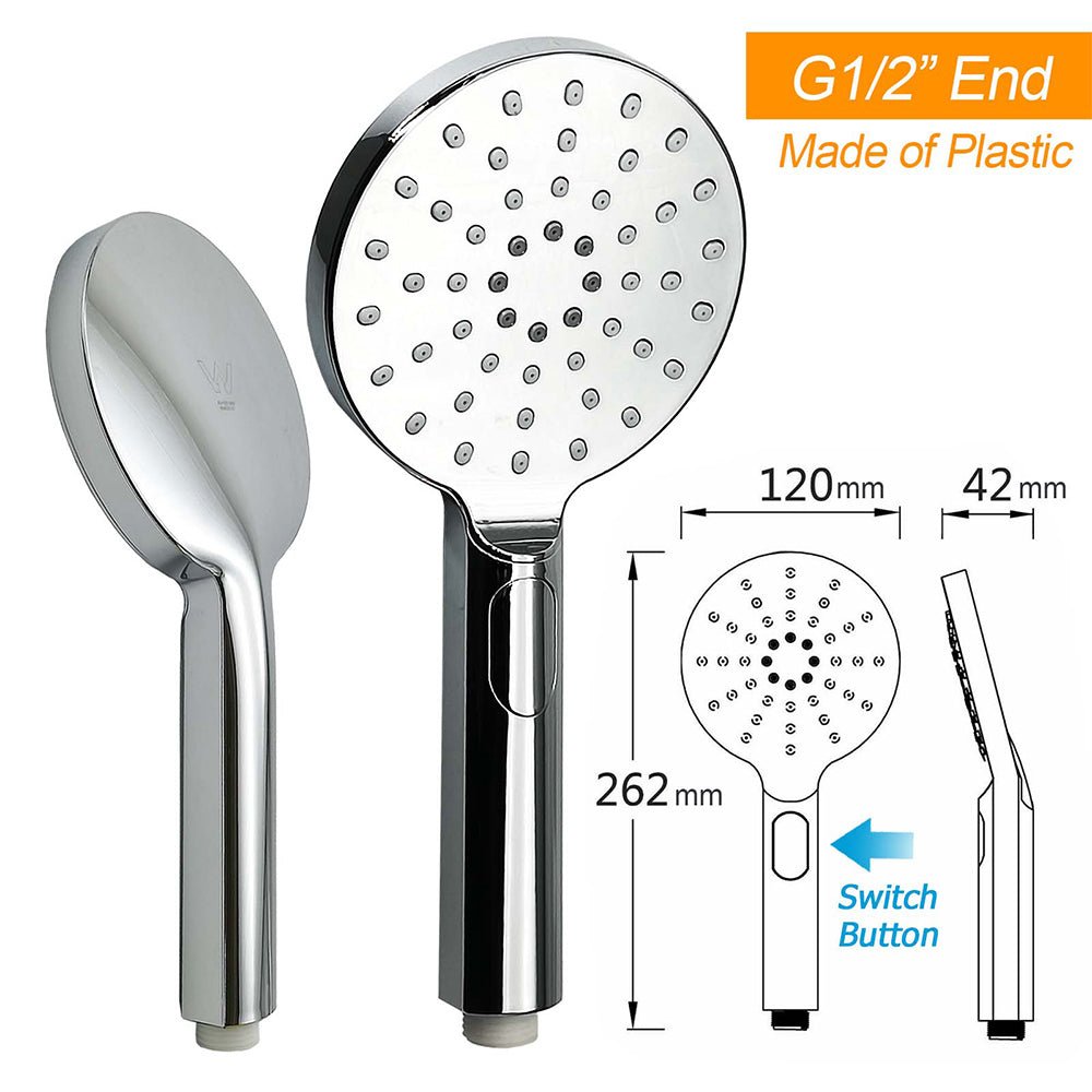 WELS Twin Shower Set Large Round 12" Rainfall Head 3 Modes Handheld Silde Rail - Furniture > Bathroom > Shower Heads & Screens - Rivercity House & Home Co. (ABN 18 642 972 209) - Affordable Modern Furniture Australia