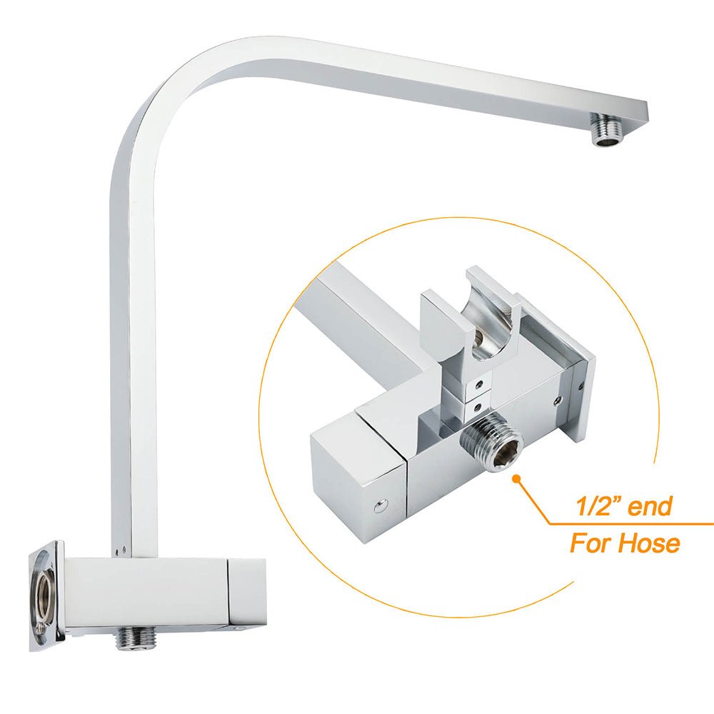 WELS Twin Square 10" Rain Shower Head 3 Mode Handheld Diverter Wall Arm Taps Valve - Furniture > Bathroom > Shower Heads & Screens - Rivercity House & Home Co. (ABN 18 642 972 209) - Affordable Modern Furniture Australia