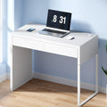 White Computer Desk with 2 Drawers