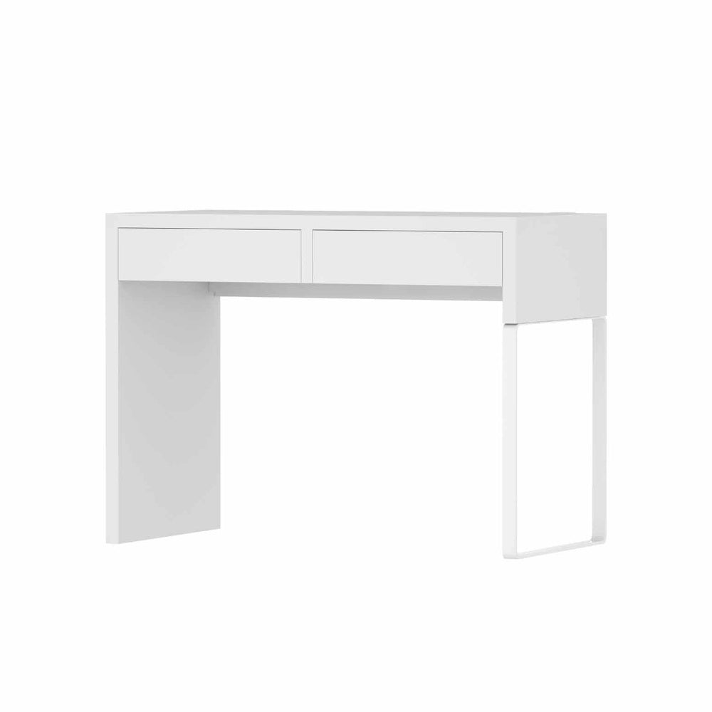 White Computer Desk with 2 Drawers - Furniture - Rivercity House & Home Co. (ABN 18 642 972 209) - Affordable Modern Furniture Australia