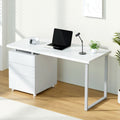 White Computer Desk with 3 Drawers (140CM Long)