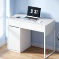 White Desk With Storage Cabinet & 2 Drawers