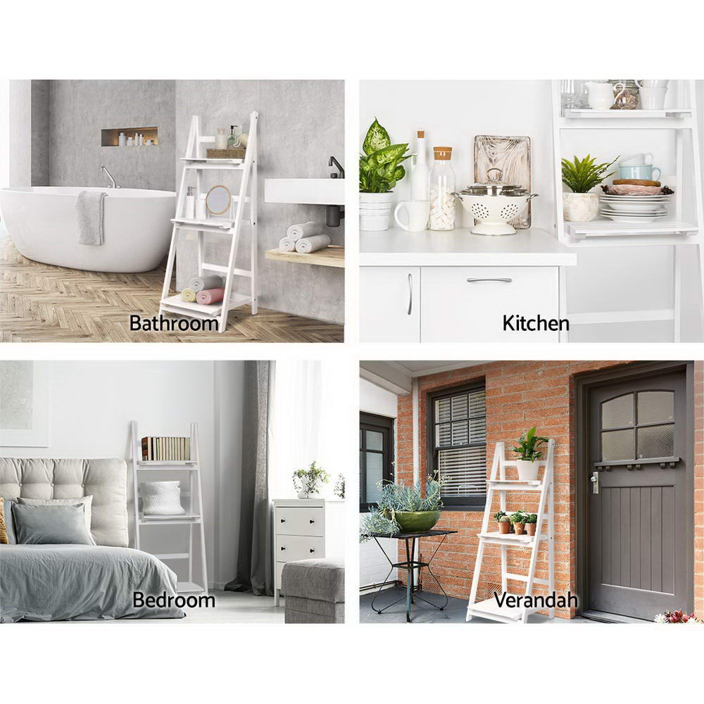White Ladder Shelf - Furniture - Rivercity House & Home Co. (ABN 18 642 972 209) - Affordable Modern Furniture Australia