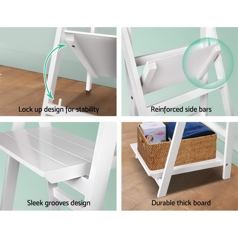 White Ladder Shelf - Furniture - Rivercity House & Home Co. (ABN 18 642 972 209) - Affordable Modern Furniture Australia