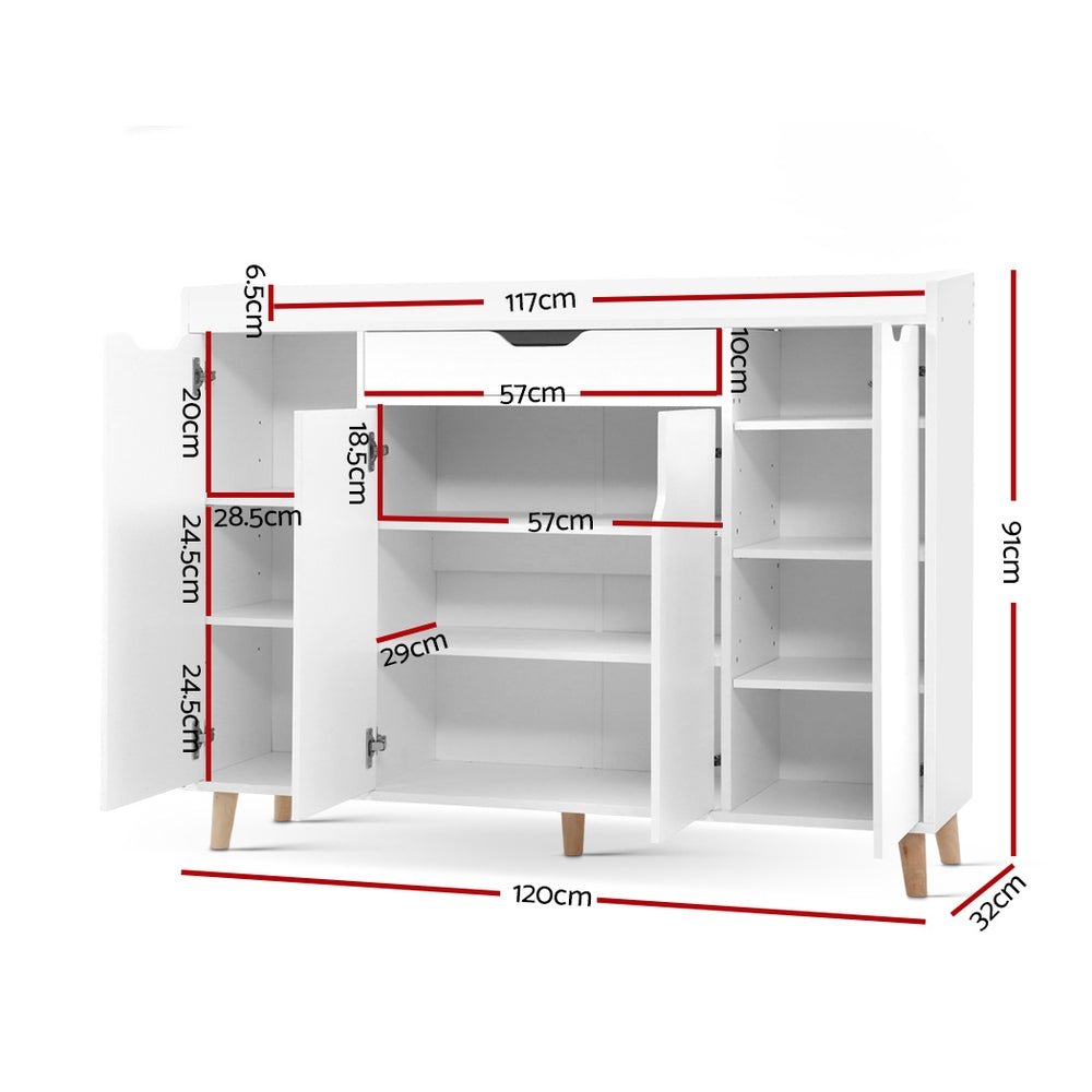 White Shoe Organiser Cabinet - Furniture - Rivercity House & Home Co. (ABN 18 642 972 209) - Affordable Modern Furniture Australia