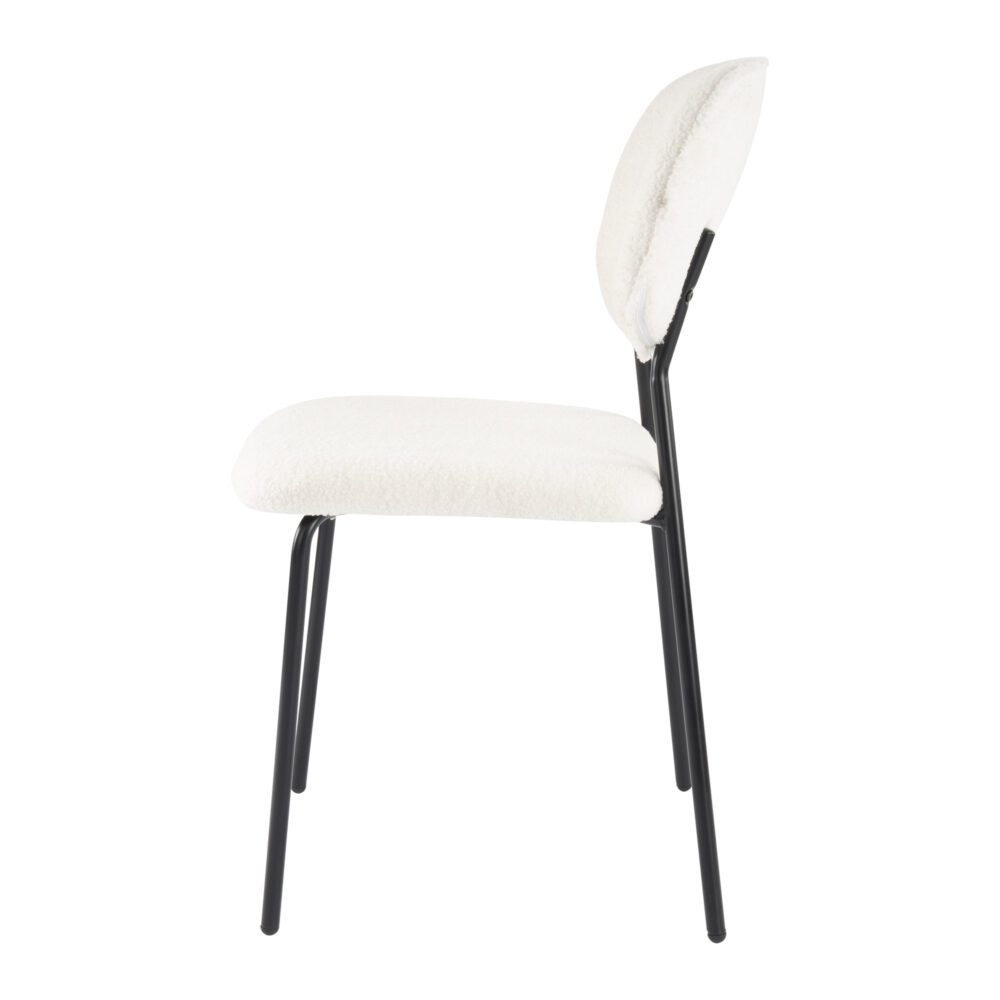 White Whisper Teddy Fabric Dining Chairs Duo - White - Furniture > Dining > Kitchen & Dining Chairs - Rivercity House & Home Co. (ABN 18 642 972 209) - Affordable Modern Furniture Australia