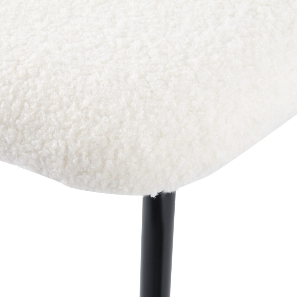 White Whisper Teddy Fabric Dining Chairs Duo - White - Furniture > Dining > Kitchen & Dining Chairs - Rivercity House & Home Co. (ABN 18 642 972 209) - Affordable Modern Furniture Australia