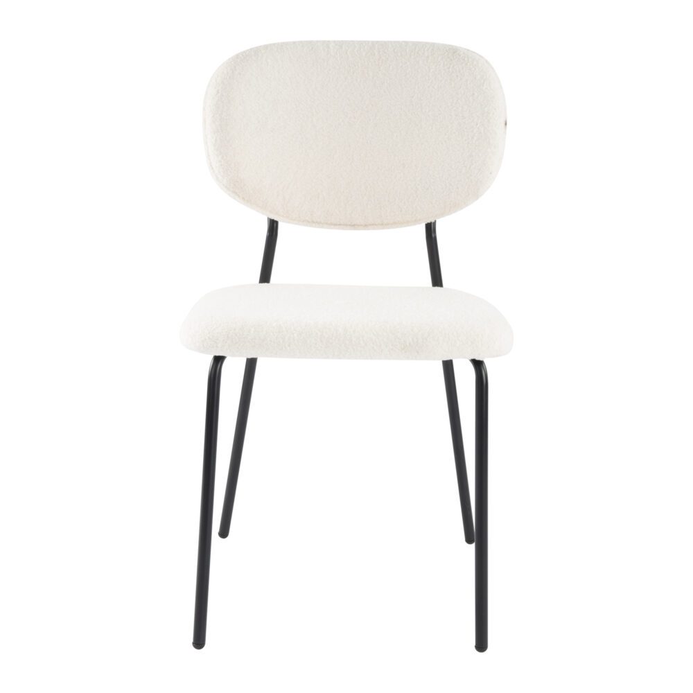 White Whisper Teddy Fabric Dining Chairs Duo - White - Furniture > Dining > Kitchen & Dining Chairs - Rivercity House & Home Co. (ABN 18 642 972 209) - Affordable Modern Furniture Australia