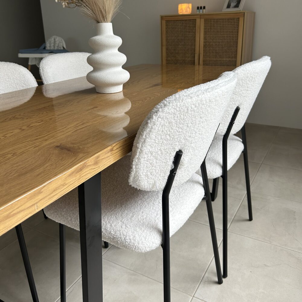 White Whisper Teddy Fabric Dining Chairs Duo - White - Furniture > Dining > Kitchen & Dining Chairs - Rivercity House & Home Co. (ABN 18 642 972 209) - Affordable Modern Furniture Australia