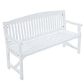 White Wooden Garden Bench 3 Seater