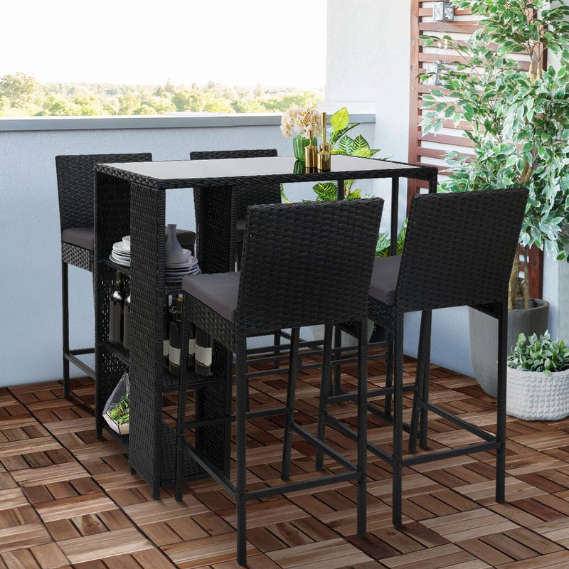 Wicker Bar Set Table & Stools - Brand - Rivercity House & Home Co. (ABN 18 642 972 209) - Affordable Modern Furniture Australia