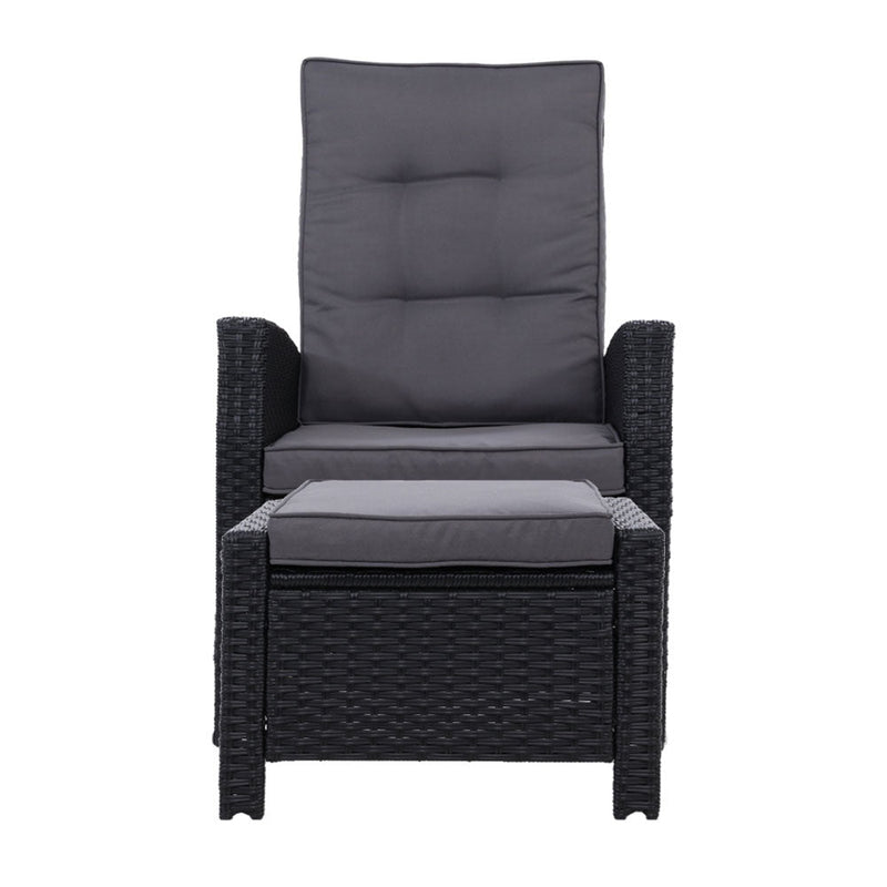 Wicker Sun lounge Recliners With Ottoman (Twin Pack) - Furniture - Rivercity House & Home Co. (ABN 18 642 972 209) - Affordable Modern Furniture Australia