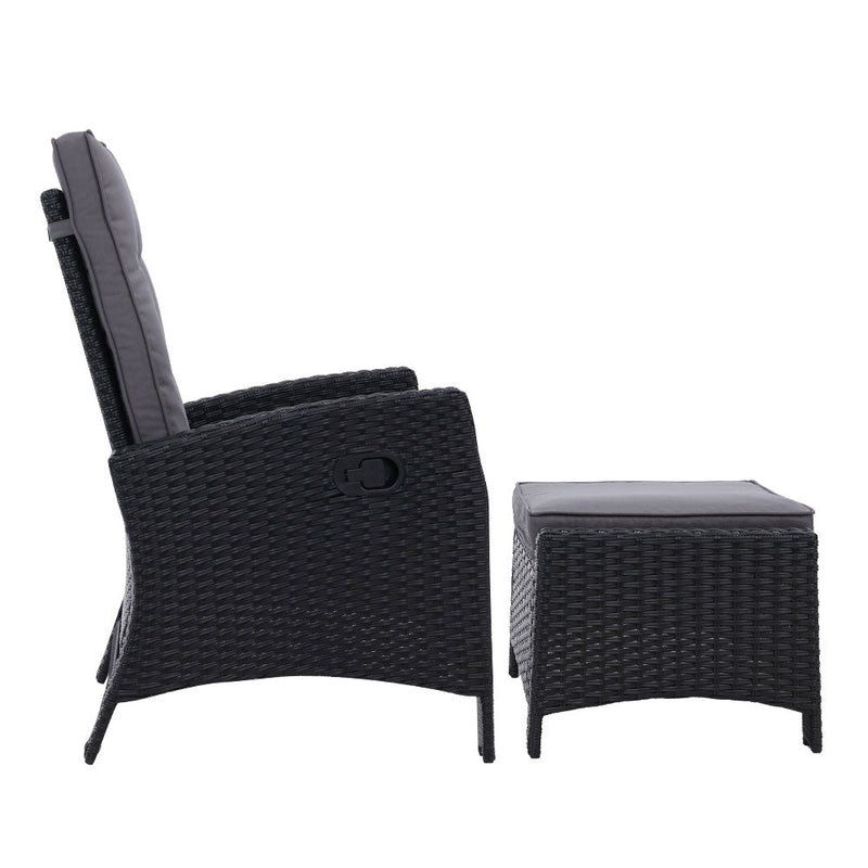 Wicker Sun lounge Recliners With Ottoman (Twin Pack) - Furniture - Rivercity House & Home Co. (ABN 18 642 972 209) - Affordable Modern Furniture Australia