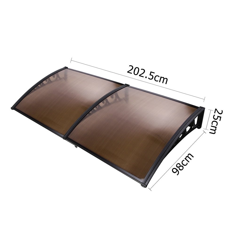 Window Awning Door Canopy 1m x 2m Brown - Home & Garden > Shading > Awnings - Rivercity House & Home Co. (ABN 18 642 972 209) - Affordable Modern Furniture Australia