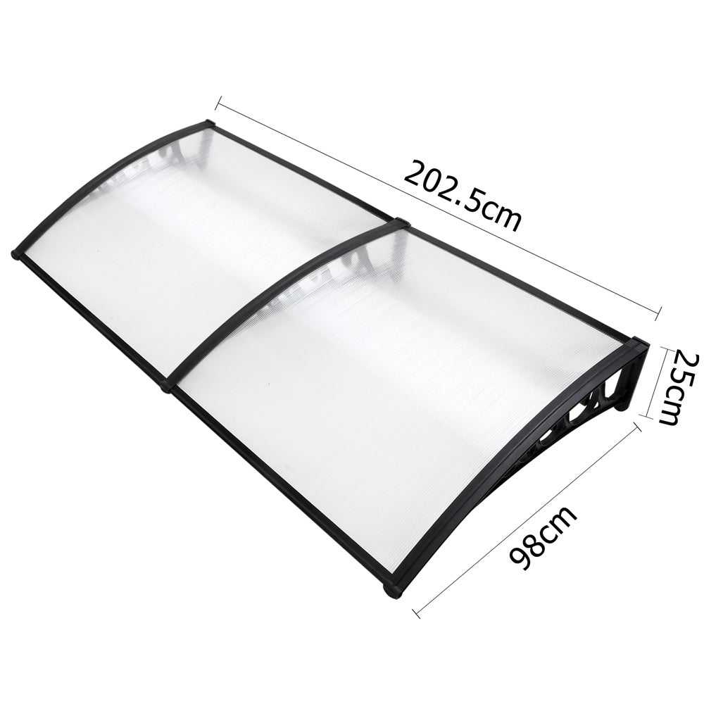 Window Awning Door Canopy 1mx2m Transparent - Home & Garden > Shading > Awnings - Rivercity House & Home Co. (ABN 18 642 972 209) - Affordable Modern Furniture Australia