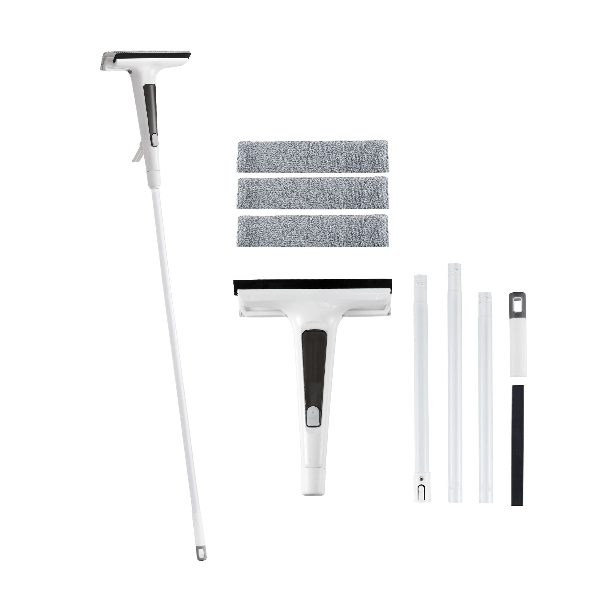 Window Cleaner Mirror Car, Spray Scrub Squeegee 136cm Extendable Long Handle with Water Tank 3 Microfiber Pads, Glass Scrubber for High Windows Home Car Mirror, White - Adult Products > Lubricants & Care > Cleaning & Care - Rivercity House & Home Co. (ABN 18 642 972 209) - Affordable Modern Furniture Australia