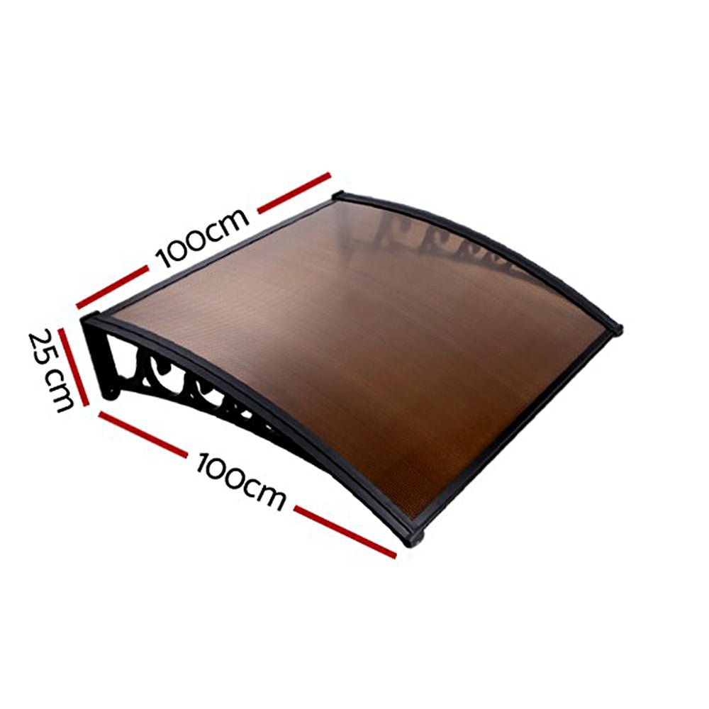 Window Door Awning 1mx1m Brown - Home & Garden > Shading > Awnings - Rivercity House & Home Co. (ABN 18 642 972 209) - Affordable Modern Furniture Australia