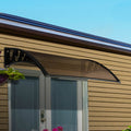 1m x 1m Window and Door Awning with Aluminium Frame - Brown