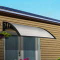 1m x 1m Window and Door Awning with Transparent Polycarbonate Panel - Transparent