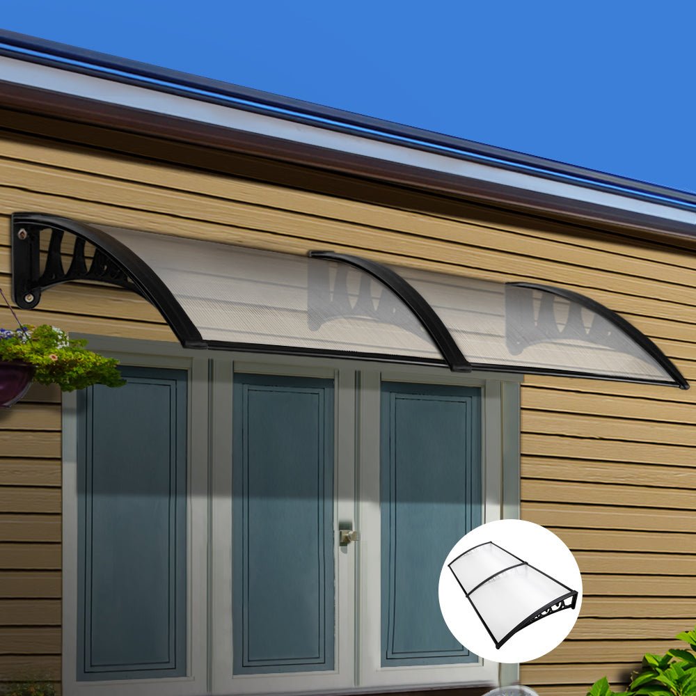 Window Door Awning 1mx2.4m Transparent - Home & Garden > Shading > Awnings - Rivercity House & Home Co. (ABN 18 642 972 209) - Affordable Modern Furniture Australia