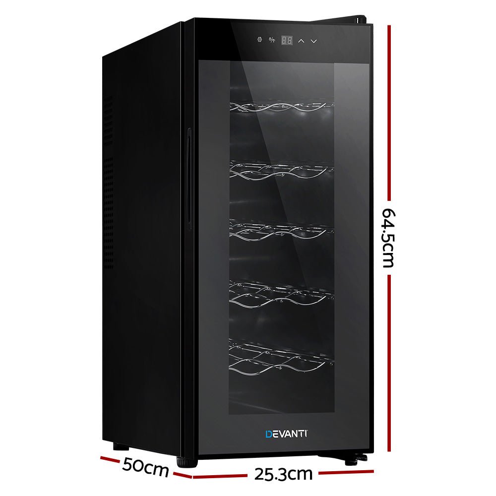 Wine Fridge Cooler 12 Bottles - Appliances > Fridges & Freezers > Wine Fridges - Rivercity House & Home Co. (ABN 18 642 972 209) - Affordable Modern Furniture Australia