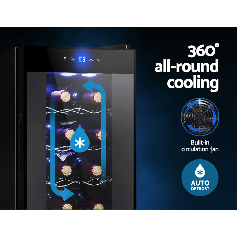 Wine Fridge Cooler 12 Bottles - Appliances > Fridges & Freezers > Wine Fridges - Rivercity House & Home Co. (ABN 18 642 972 209) - Affordable Modern Furniture Australia