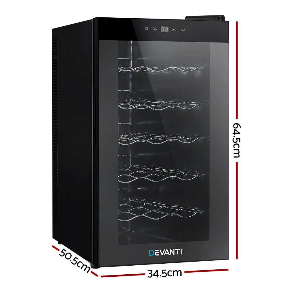 Wine Fridge Cooler 18 Bottles - Appliances > Fridges & Freezers > Wine Fridges - Rivercity House & Home Co. (ABN 18 642 972 209) - Affordable Modern Furniture Australia
