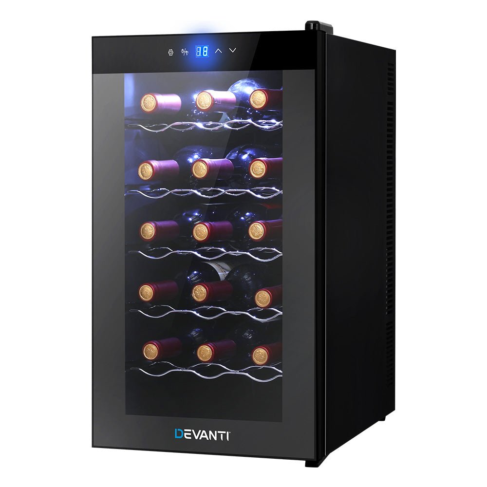 Wine Fridge Cooler 18 Bottles - Appliances > Fridges & Freezers > Wine Fridges - Rivercity House & Home Co. (ABN 18 642 972 209) - Affordable Modern Furniture Australia