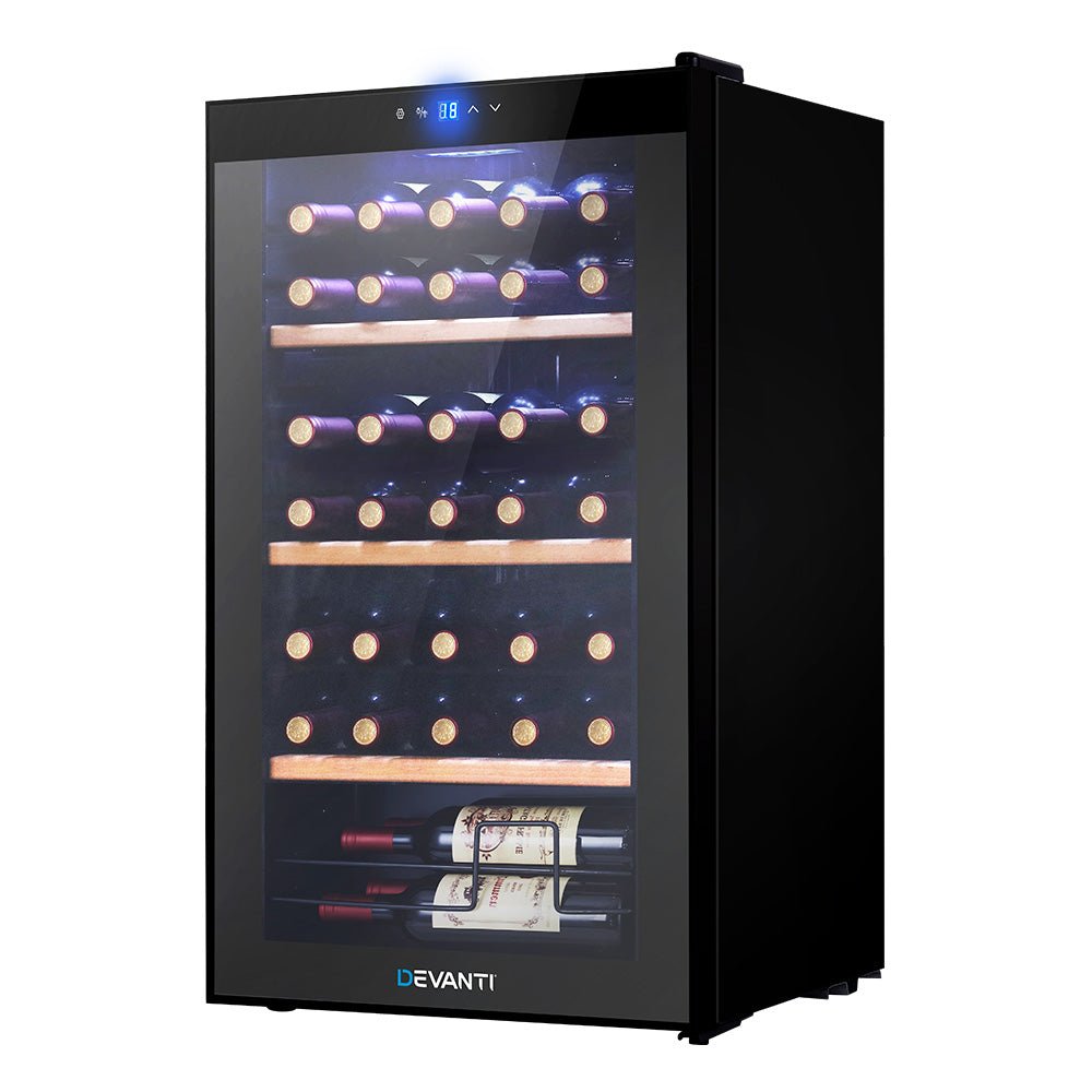 Wine Fridge Cooler 34 Bottles - Appliances > Fridges & Freezers > Wine Fridges - Rivercity House & Home Co. (ABN 18 642 972 209) - Affordable Modern Furniture Australia