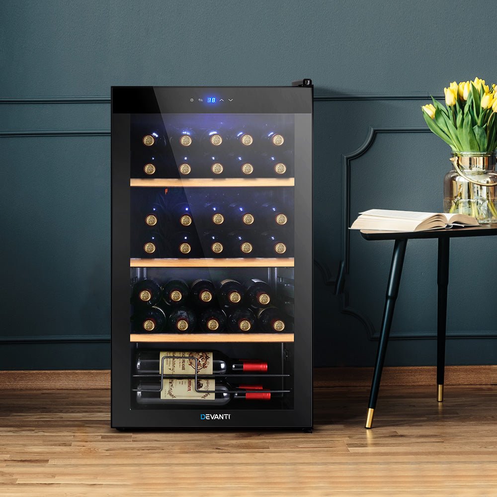 Wine Fridge Cooler 34 Bottles - Appliances > Fridges & Freezers > Wine Fridges - Rivercity House & Home Co. (ABN 18 642 972 209) - Affordable Modern Furniture Australia