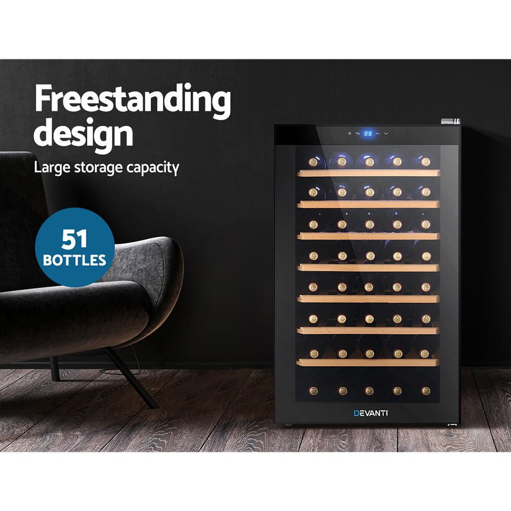 Wine Fridge Cooler 51 Bottles - Appliances > Fridges & Freezers > Wine Fridges - Rivercity House & Home Co. (ABN 18 642 972 209) - Affordable Modern Furniture Australia