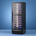 Dual Zone Wine Fridge Cooler 128 Bottles - Black